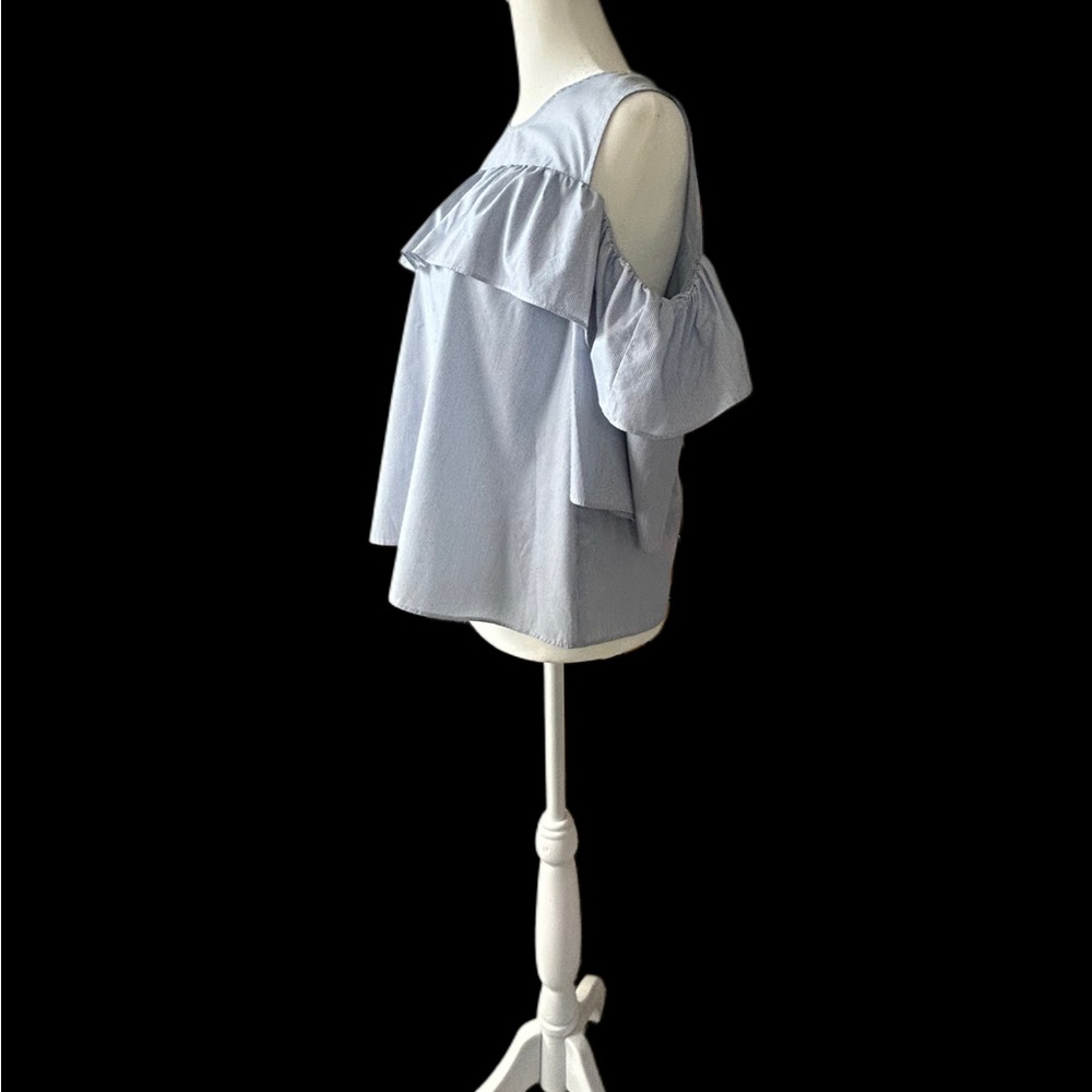 Blue Ruffled BCBG Top - Picture 2 of 4